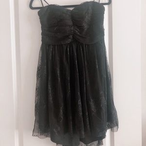 Forever 21 Short Strapless Black Lace Dress